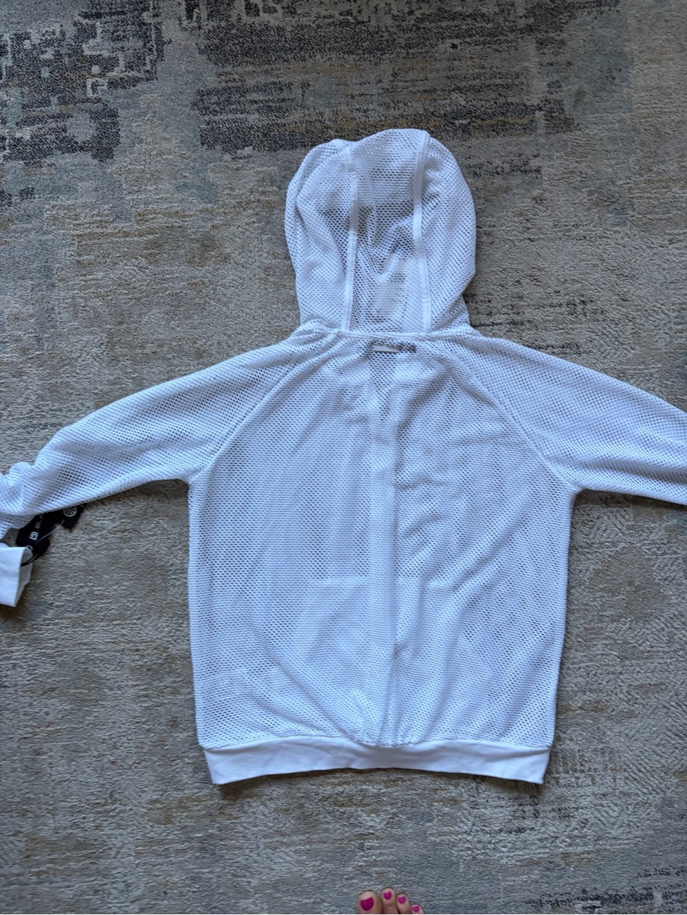 Blanc Noir White Mesh Zip Hoodie (NWT) (MSRP $299)
